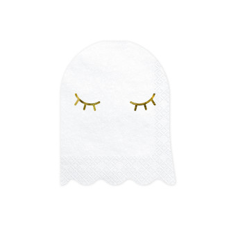 Papirnati prtički Duh, beli z zlato potiskom, 11 x 14 cm, 20 kosov